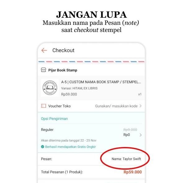 

H-3 | CUSTOM NAMA BOOK STAMP / STEMPEL BUKU NOVEL AESTHETIC PIJARKITA