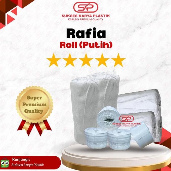 TALI RAFIA PUTIH 5 KG TALI PLASTIK RAFIA PUTIH 5KG TALI LOSAN la