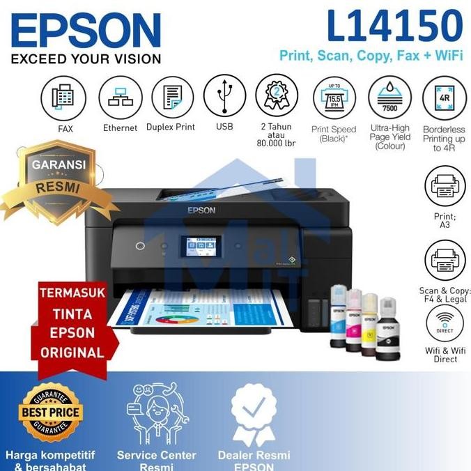 Printer Epson L14150 L-14150 L 14150 Ecotank A3+ A3 Wifi Direct New Stok