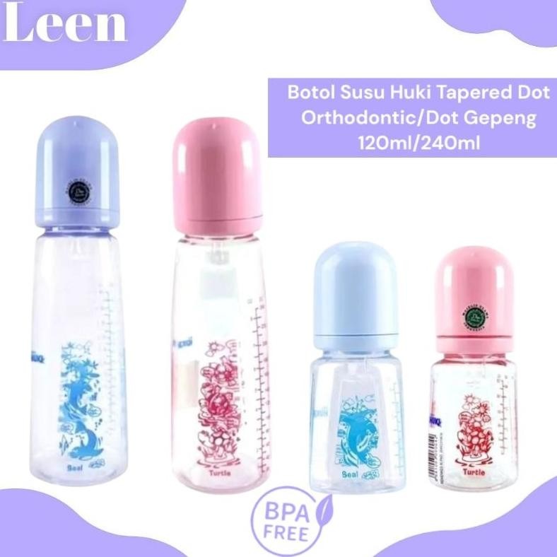 (LEEN)Botol Susu Huki Tapered Dot Orthodontic/Dot Gepeng 240ml/120ml AST
