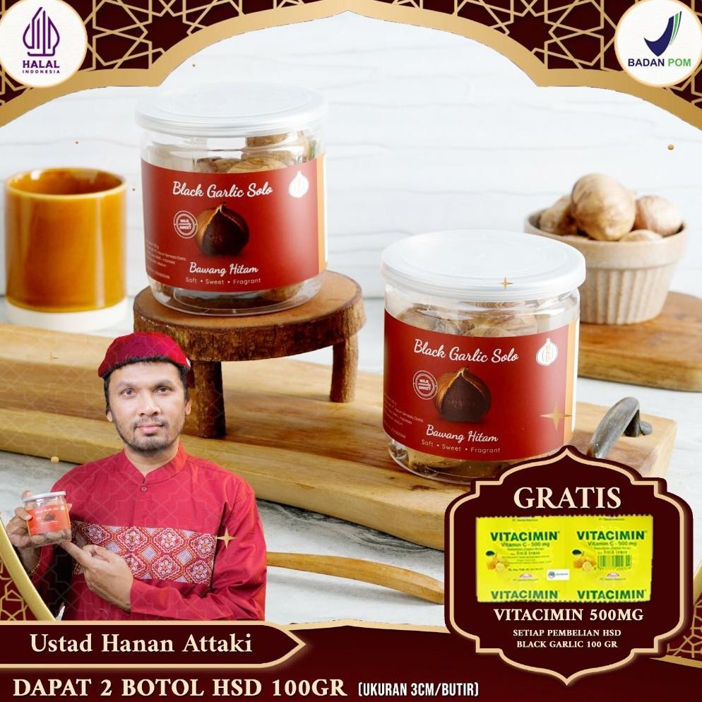 

2 BOTOL HSD Black Garlic Solo ( Bawang Hitam Tunggal) 100 Gr