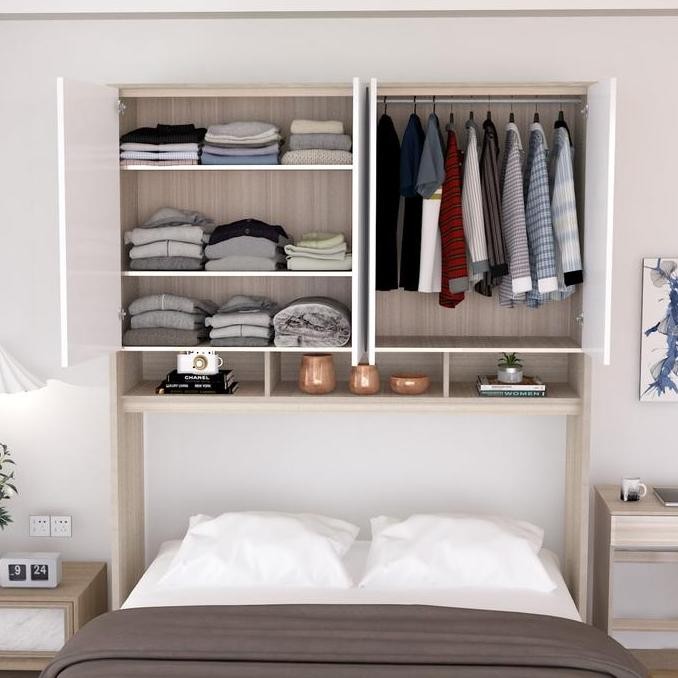 Idea Clay - Ranjang Set Divan Kayu Lemari Pakaian Putih Rak Pajangan Meja Belajar Modern Minimalis