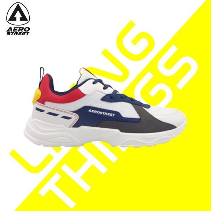 Aerostreet 40-43 Riku Putih Merah - Sepatu Sneakers Casual Pria Wanita