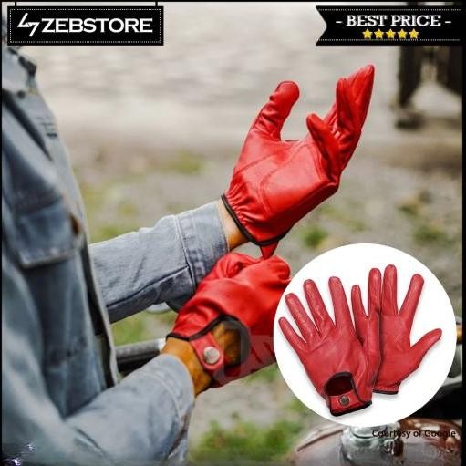 Sarung Tangan Glove Kulit Leather Northy Sabre Full Finger Red