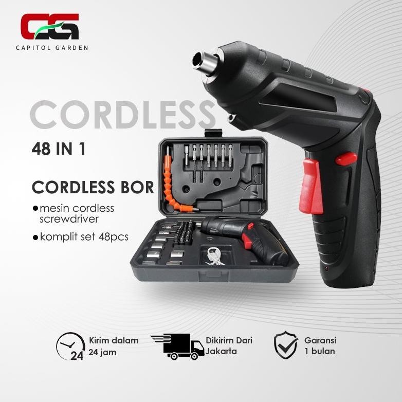 COD Mesin Bor Obeng Baterai Cordless Folding Li-ion Cordless Drill Set - Toolbox Set - Cordless - Sc