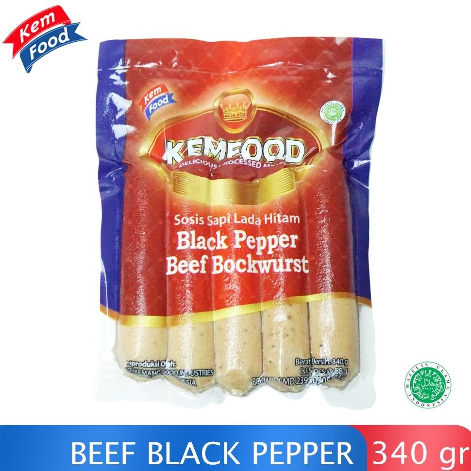 

Kemfood Sosis Sapi Black Pepper Be Bockwurst - 340 Gr