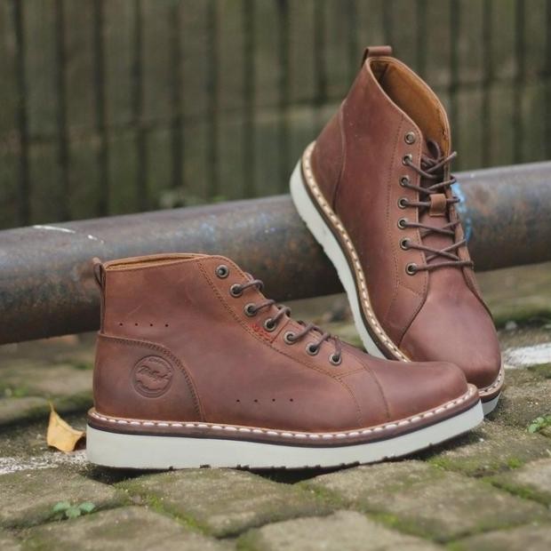 Sepatu Kulit Bradleys Sepatu Boots Pria Bradleys Cordovan Brown