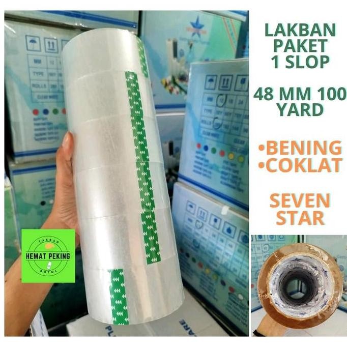 

HRG DISKON Lakban 48mm 100y Bening Coklat 1 slop Seven Star