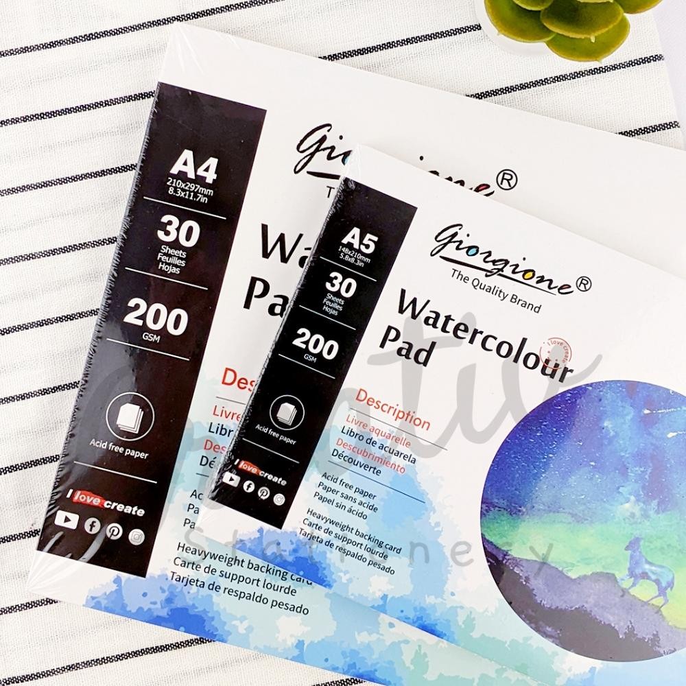 

GIORGIONE Watercolor Paper Pad A5 A4 200 Gsm 30 Lembar G-Wb30