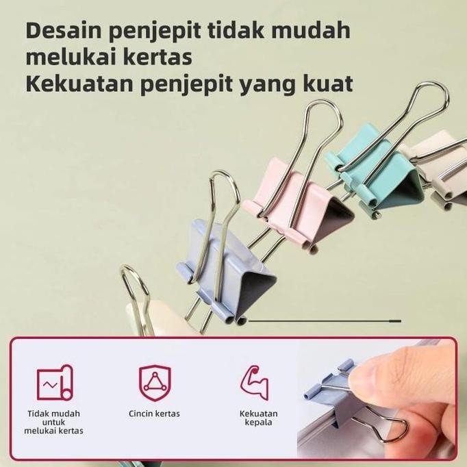 

TERMURAH Deli Binder Clip / Klip Binder / Penjepit Kertas Warna-Warni Pastel 855XA