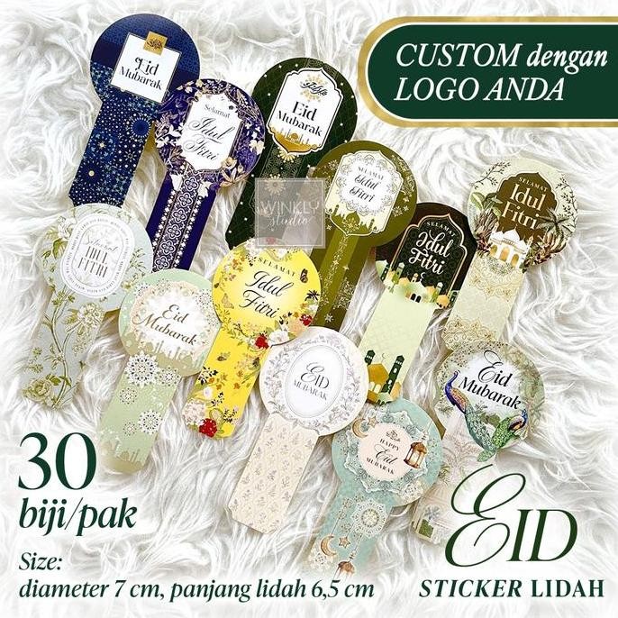 

MURAH CUSTOM STIKER LEBARAN Toples Ramadhan Label Idul Fitri Eid LIDAH