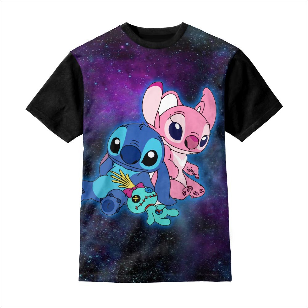 Kaos Anak 3D Stitch Angel And Scrump2 - Kaos Anak 3D Unisex - Kazzamy Store