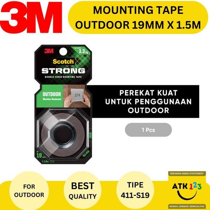 

SALE Double Tape 3M Scotch Mounting Tape OUTDOOR 411-S19 19mm x 1.5m