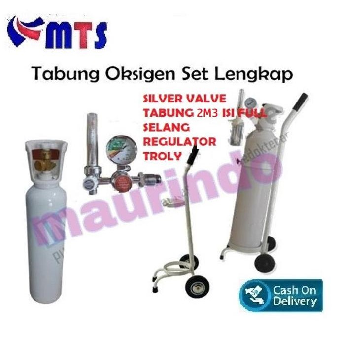 Tabung Oksigen 2M3 Lengkap Komplit Siap Pakai Tabung 2 m3 Isi Full