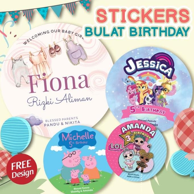

HRG DISKON [Isi 45-150] Sticker Bulat Ulang Tahun/ Sticker Birthday