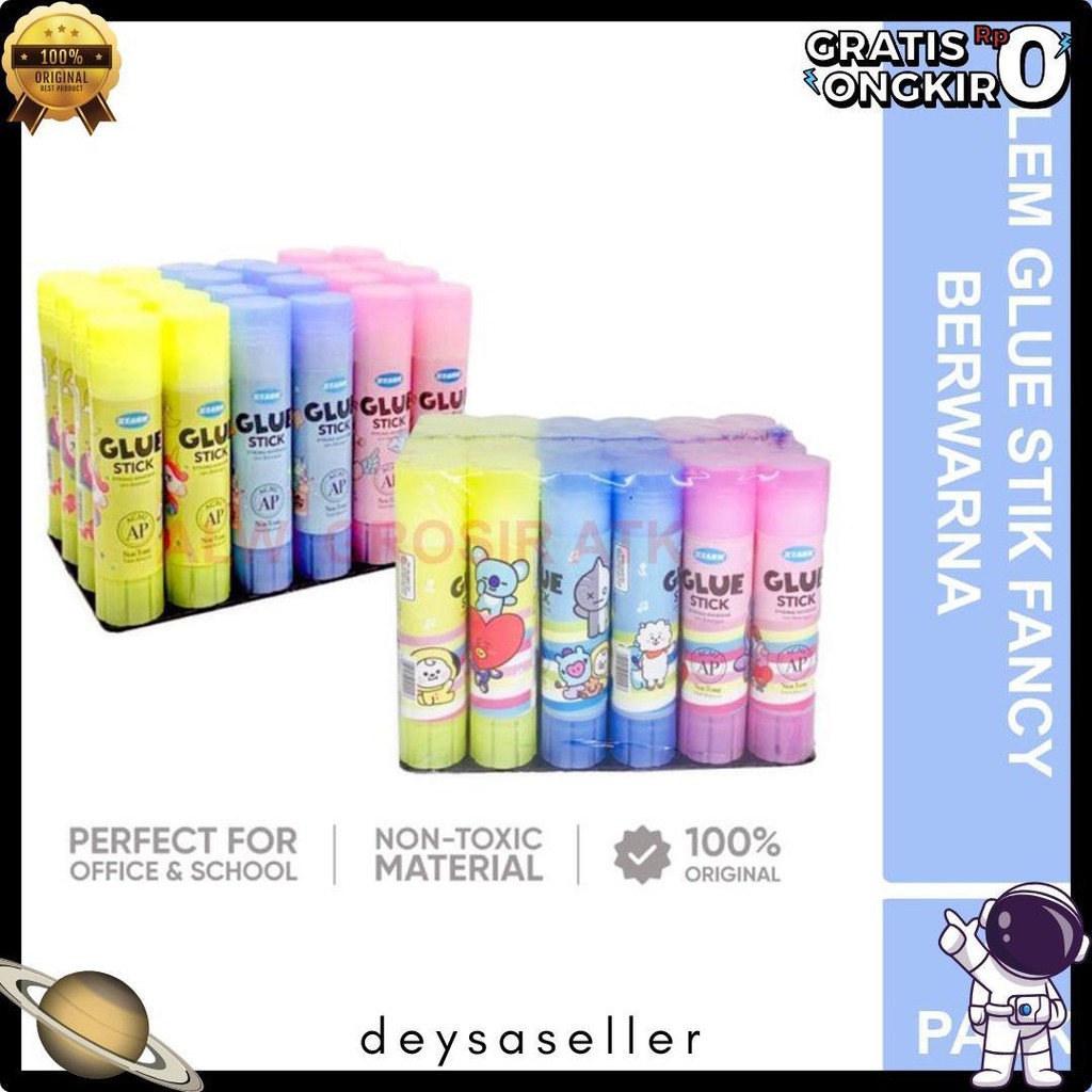 

Lem Kertas Glue Stick Bermotif | Isi 24 Pcs Diskon Setengah Harga