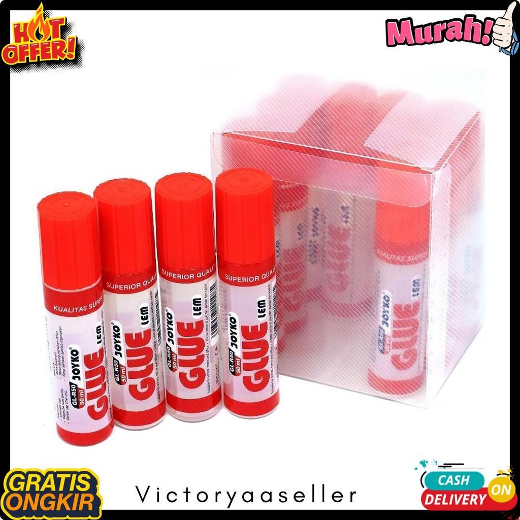 

[Pack] Lem Kertas Glue Stick Cair 50 Ml - Joyko Gl-R50 Murah Diskon Setengah Harga