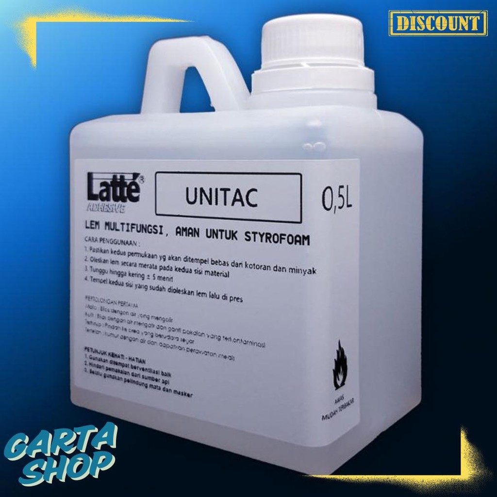 

Jual Lem Styrofoam Cair Latte Unitac 500 Gr Untuk Gabus Prakarya Terlaris! Produk Ini Banyak Dicari