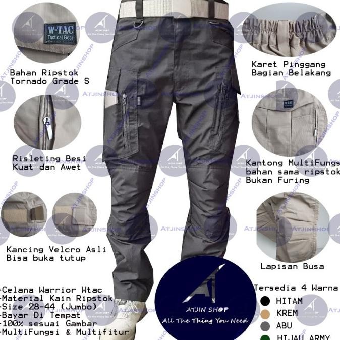 (Allthebest) JUMBO Size Celana Panjang W-Tac Pria Kualitas ORI Ripstop Tornado