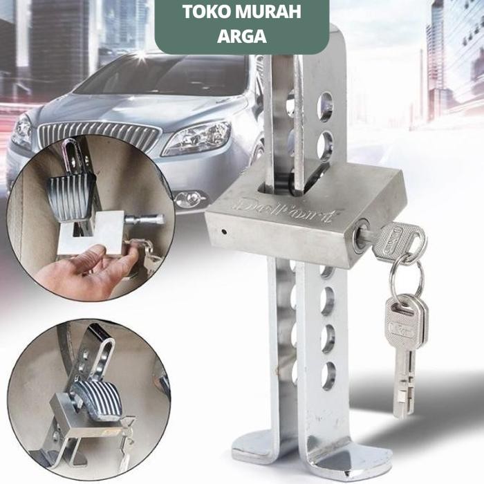 KUNCI GEMBOK KOPLING PENGAMAN MOBIL BAJA ANTI MALING LEIQI  KUNCI GEMBOK PEDAL GAS KOPLING PENGAMAN 