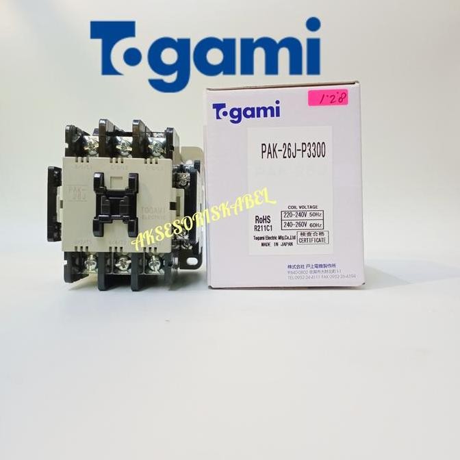 BEBAS ONGKIR - CONTACTOR KONTAKTOR TOGAMI PAK-26J-P3300