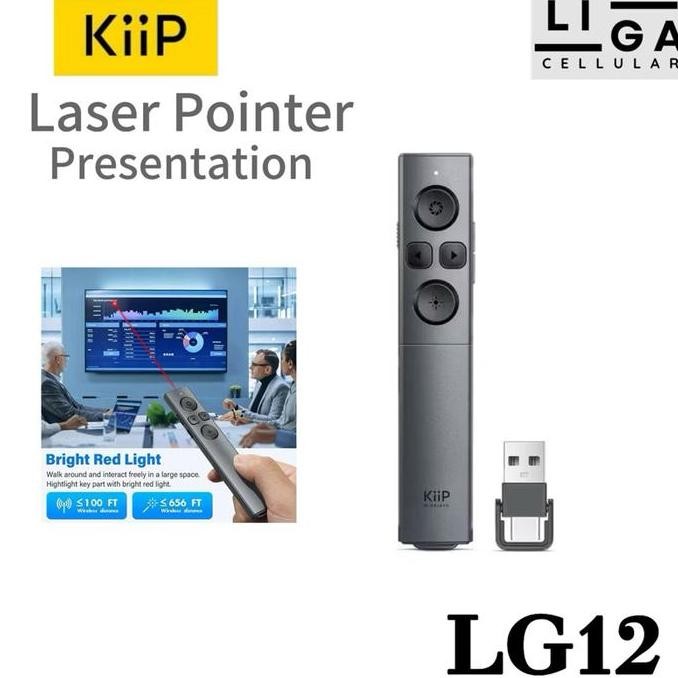 

BEBAS ONGKIR - KiiP LG12 Laser Pointer 2in1 Type C And USB Receiver Red Laser Presenter