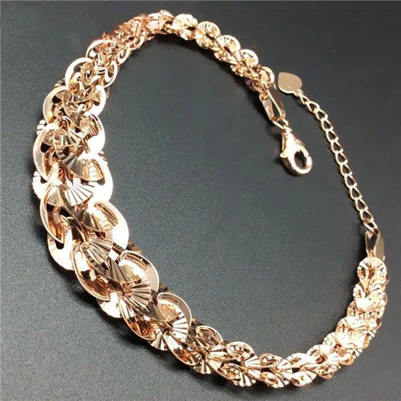 Gelang Ekor Phoenix Tebal Sederhana Emas Ungu Emas Mawar