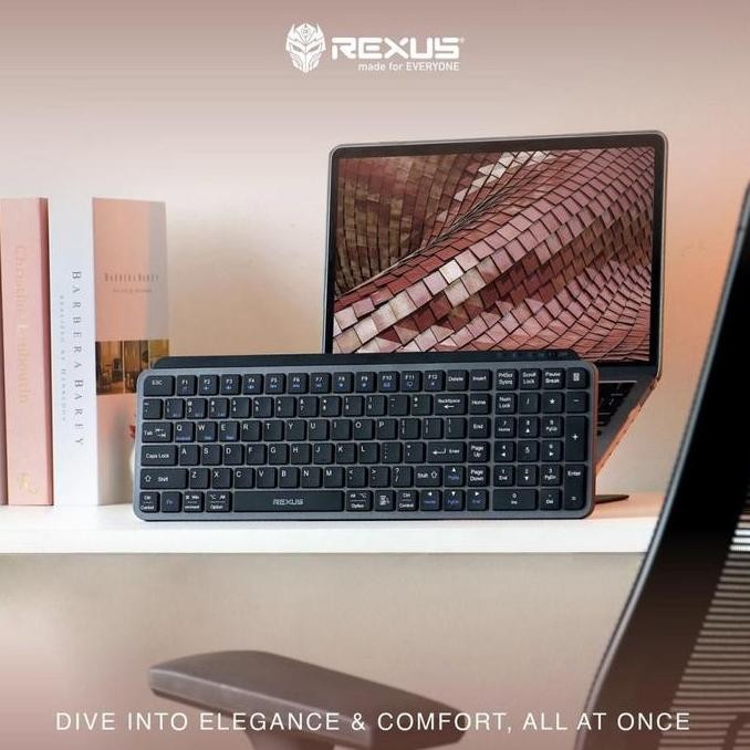 Rexus KL100 Wireless Keyboard Dual Connection Bluetooth dan Wireless 2.4 GHz , slim design , recharg
