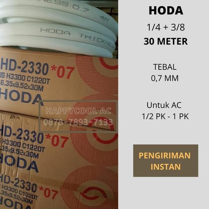 Murah Pipa Ac Merk Hoda Tebal 0.7 Mm Pipa Ac 1/4 X 3/8 (30 Meter) Instan