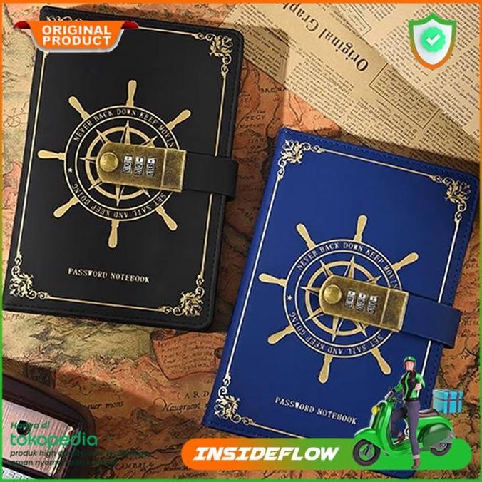 

READY Buku Agenda Catatan Kerja Binder Jurnal Harian Notebook Klasik Retro Lock A5 NEW