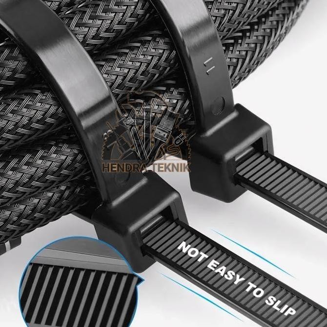 

KNH - ASLI LEBAR CABLE TIES 150MM 200MM 250MM 300MM 400MM NYLON TALI PENGIKAT PLASTIK KABEL TIS 15 20 25 30 40 cm per 100pc