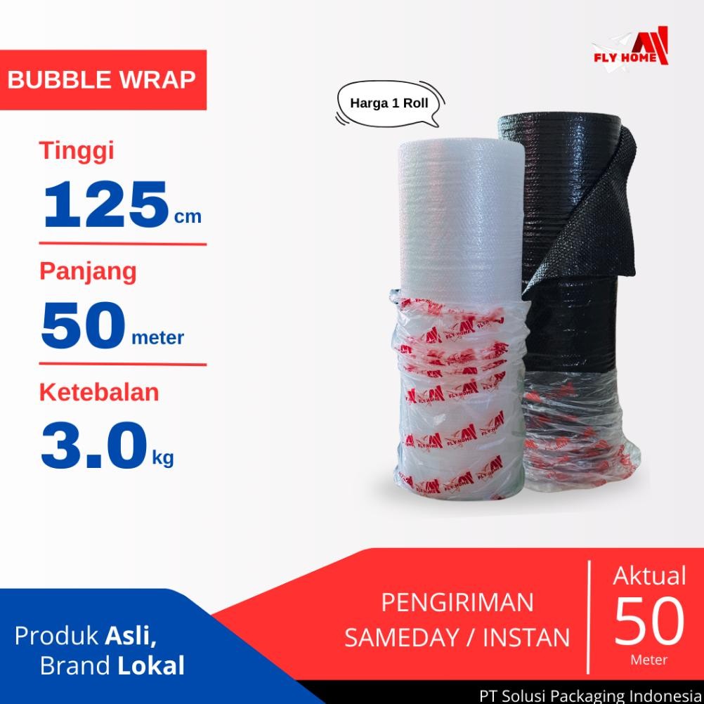 

Produk Baru!! Bubble Wrap FLYHOME Hitam Putih 3kg 1 Roll Kualitas Terbaik Packing Aman