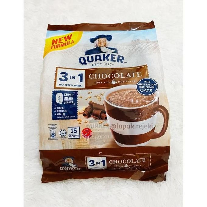 

Quaker 3 In 1 Chocolate 15 Sachet - Import Malaysia Terlaris