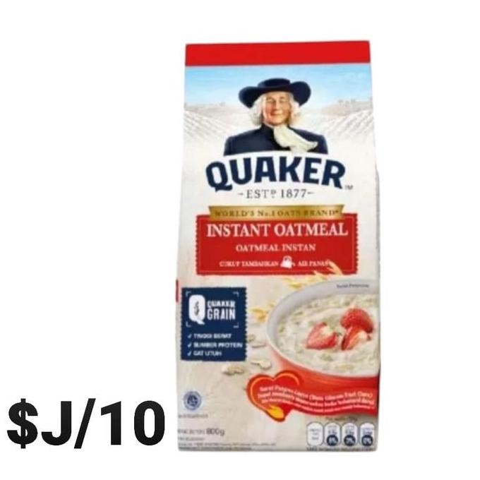 

Quaker Instant Oatmeal ($J/10) 800Grm / 1Pack Isi 2Pcs Promo