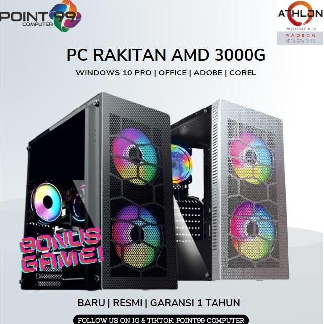 PC Rakitan AMD Athlon 3000G | RAM 8GB | SSD Gaming Oke