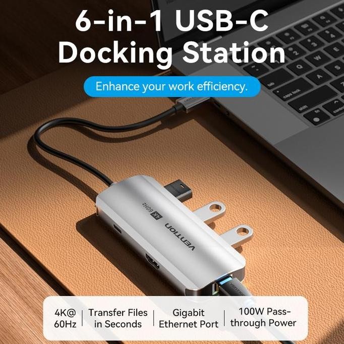 Vention Multiport USB Hub Type C to HDMI VGA RJ45 USB 3.0 PD