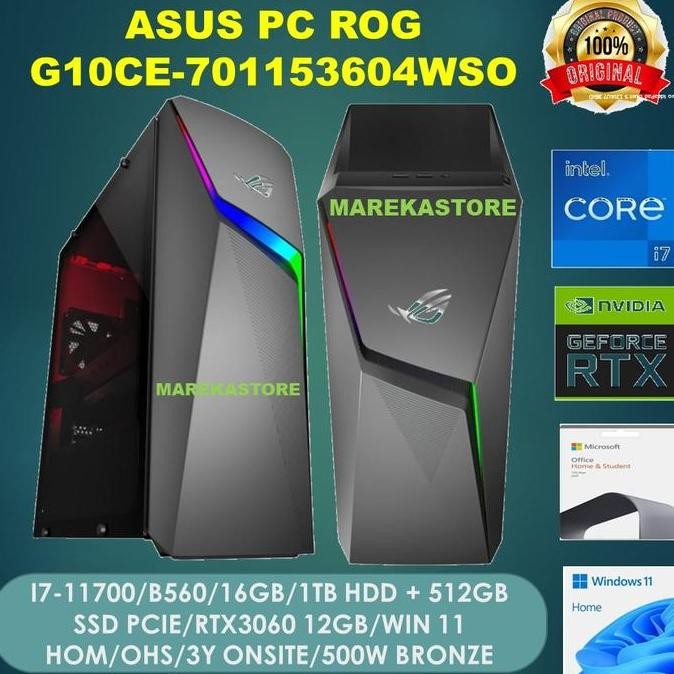 ASUS ROG PC DESKTOP G10CE 701153602W I7 11700 16GB 1TB+512SSD RTX3060
