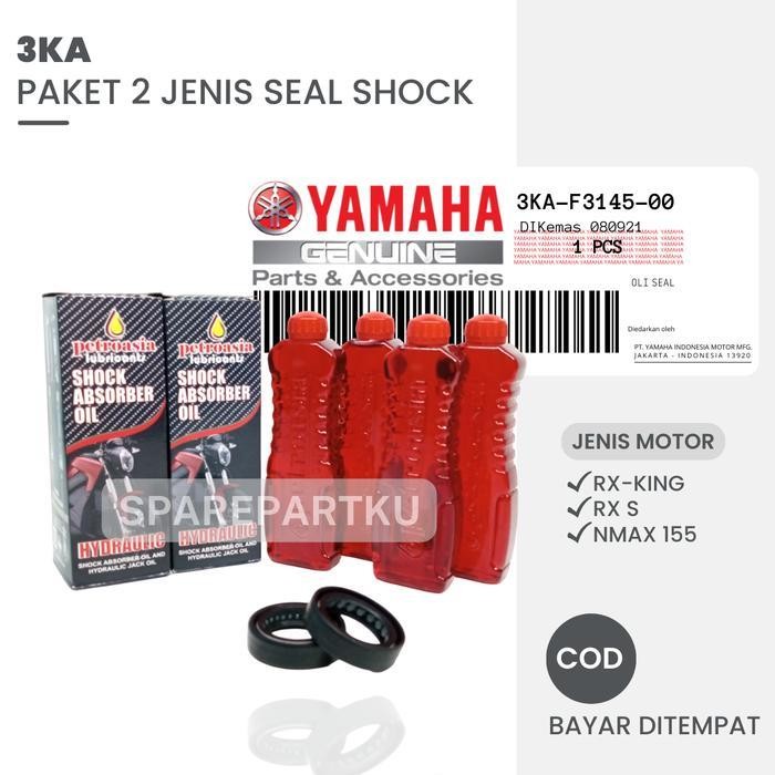 (Hemat) Yamaha 4 Pcs Oli Sok + 2 Pcs Seal Shok Depan Rx King Aerox Nmax Thunder 125 New Old / Paket 
