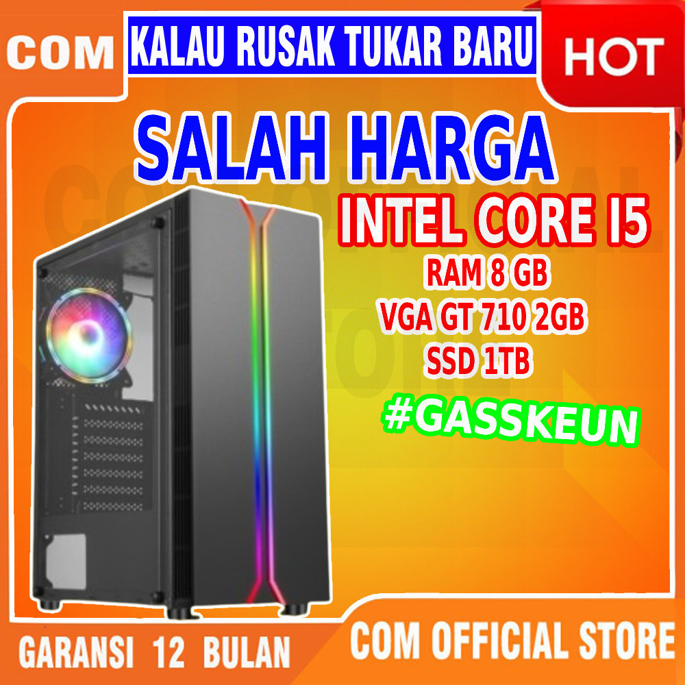cpu komputer GAMING computer CORE I5 RAM 8GB HDD 1TB rakitan BERGARANSI 1 TAHUN RUSAK TUKAR BARU