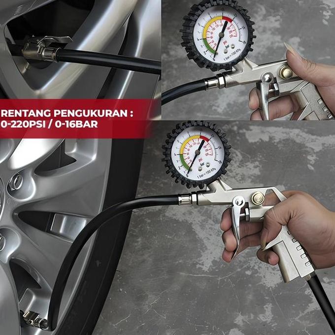 JUAL Alat Ukur Tekanan Ban Pengukur Tekanan Udara Ban Mobil Truk Inflator - 6624