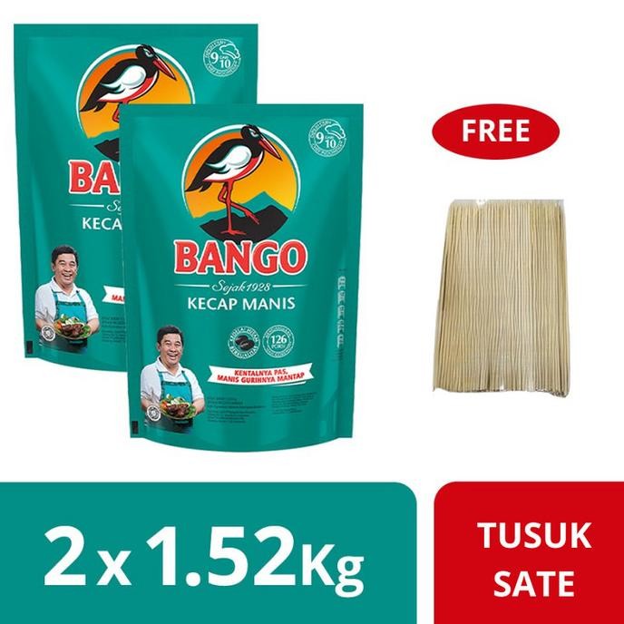 

Bango Kecap Manis Pouch 1.52Kg Twinpack Free Tusuk Sate