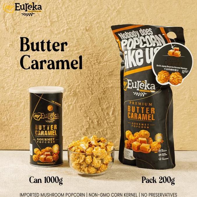 

Eureka Popcorn Butter Caramel Pouch Pack 200G | Snack Cemilan Impor Rasa Premium
