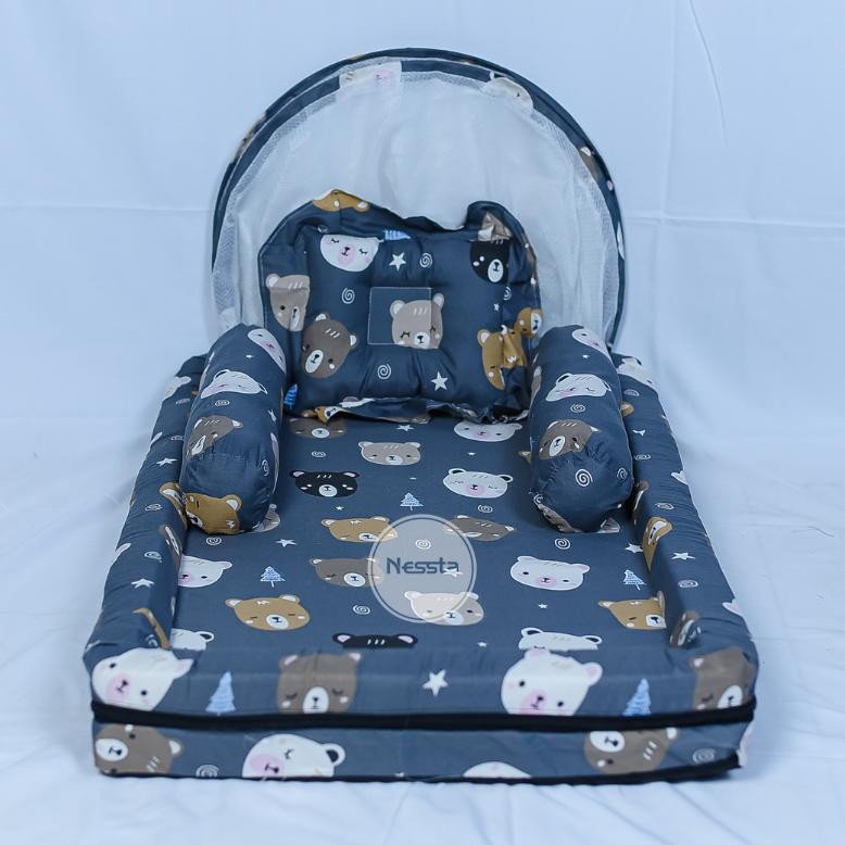 Kasur bayi set kelambu perlengkapan bayi tempat tidur bayi peralatan bayi baru lahir AST