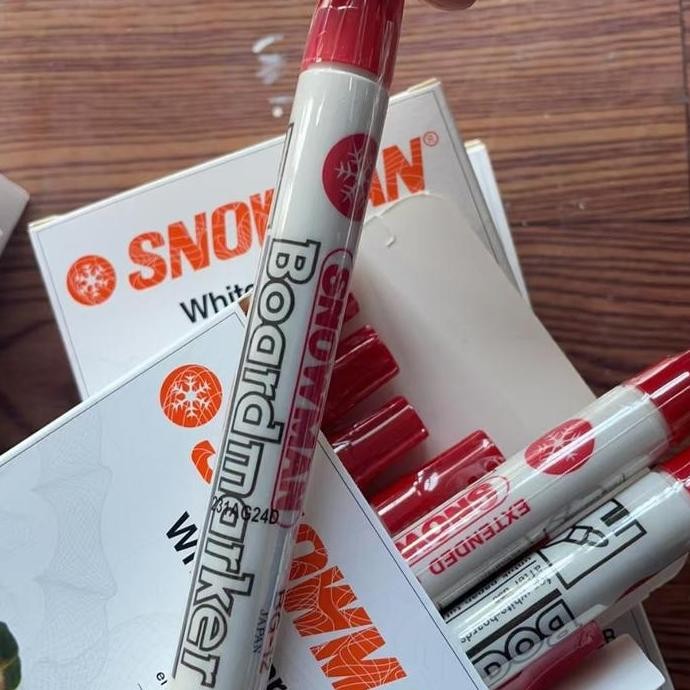

Spidol snowman whiteboard BG12 warna merah isi 12 pcs MURAH