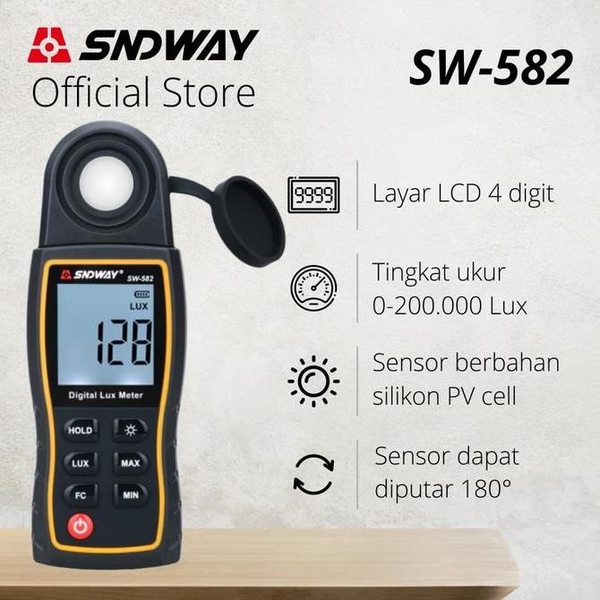 

Sndway Lux Meter Pengukur Intensitas Cahaya Sw-582