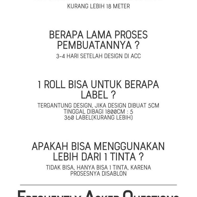 

ready stock Sablon Label Pita Satin Grosgrain