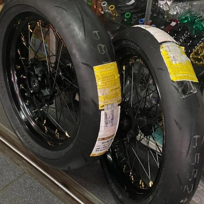 Paket ban set Supermoto crf 150 premium ban dunlop velg excel takasago
