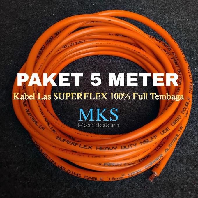 NEW [PAKET 10 METER] KABEL LAS SUPERFLEX ORANGE 16MM [100% FULL TEMBAGA] | KABEL LAS 16MM SUPERFLEXB