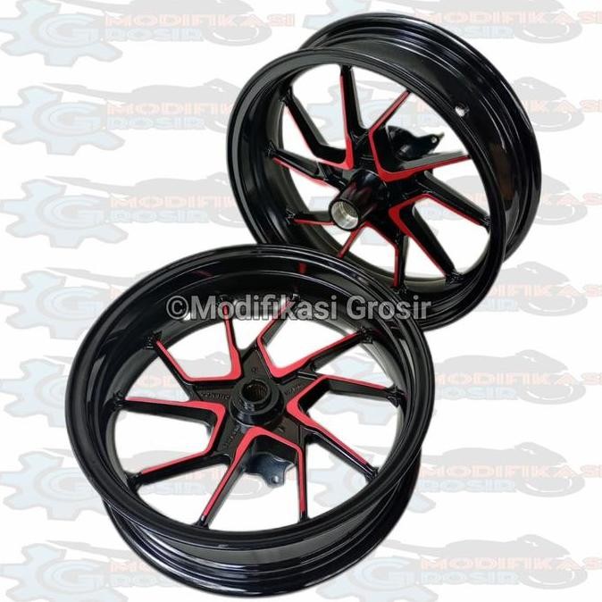 VELG RACING TAPAK LEBAR CHEMCO NEW NMAX 155 2020 100% ORI - BLACK/RED