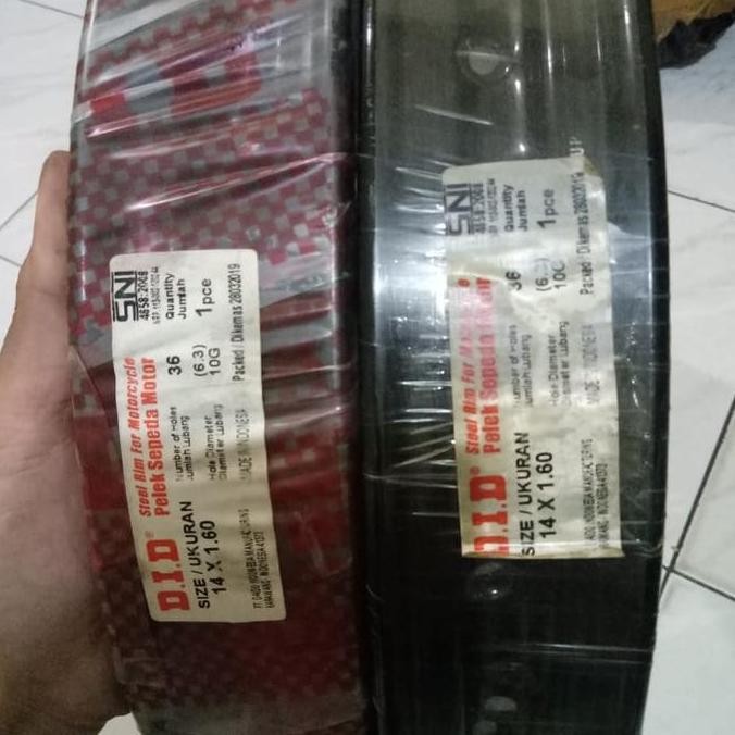 PAKETAN PELEK VELG BESI DID UK 160 DAN 160 RING 14 HITAM HOLE 36